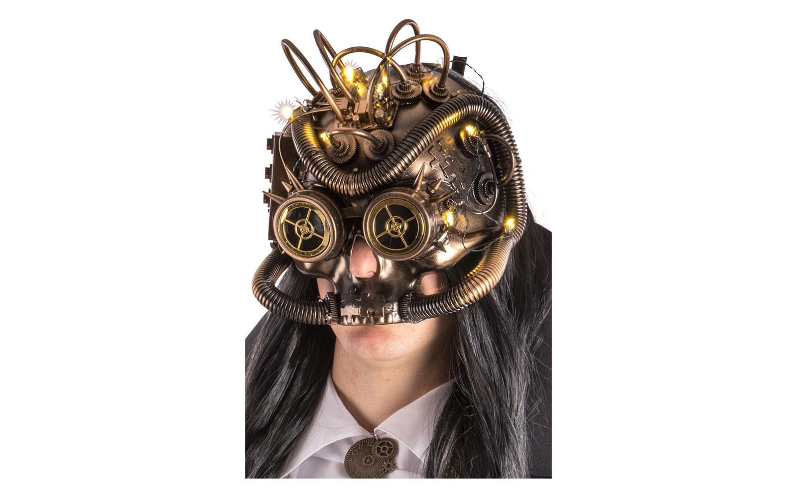 360741 Carnival toys steampunk gold mask for men - Image 1