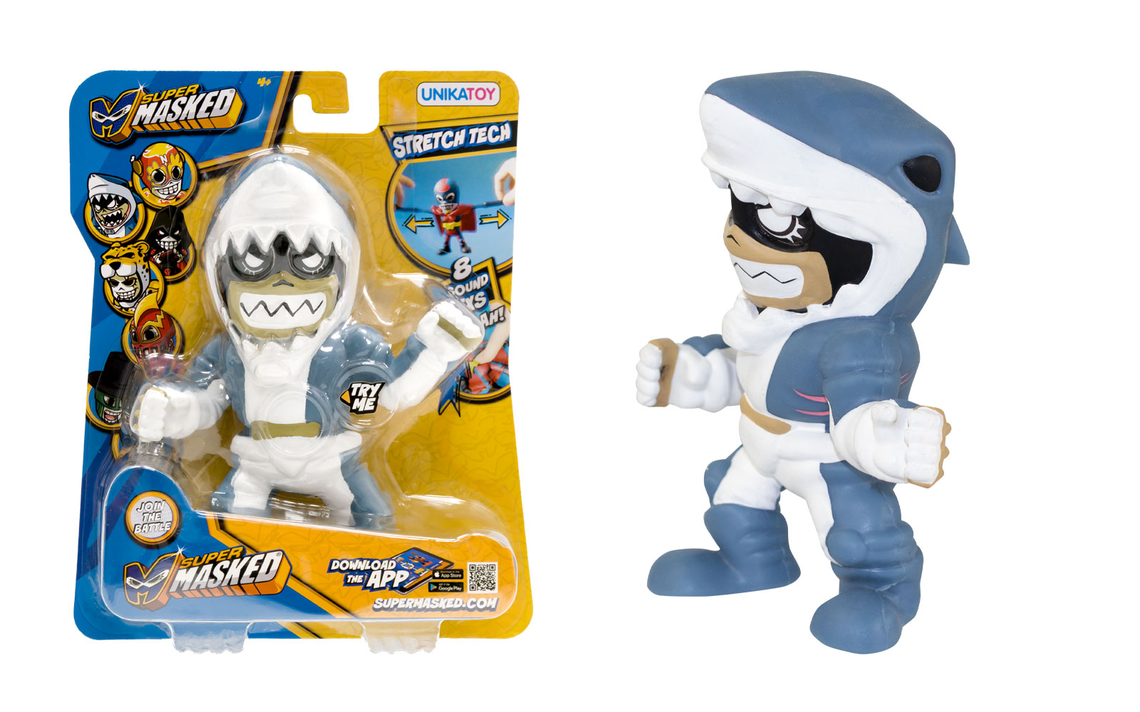 R430032.jpg Super Masked Jaw Boy Stretchy Monster, Battery Operated - Damaged packaging - Image 1