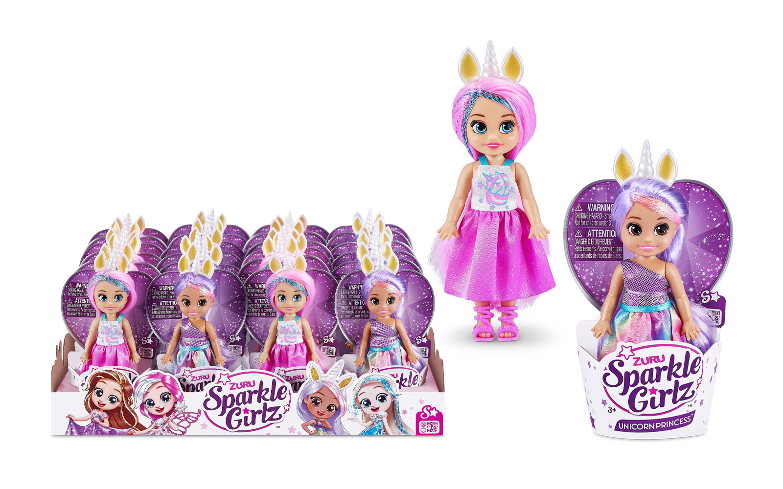 R660079.jpg Unicorn Sparkle Girlz Doll, 12 cm, Zuru - Damaged packaging - Image 1